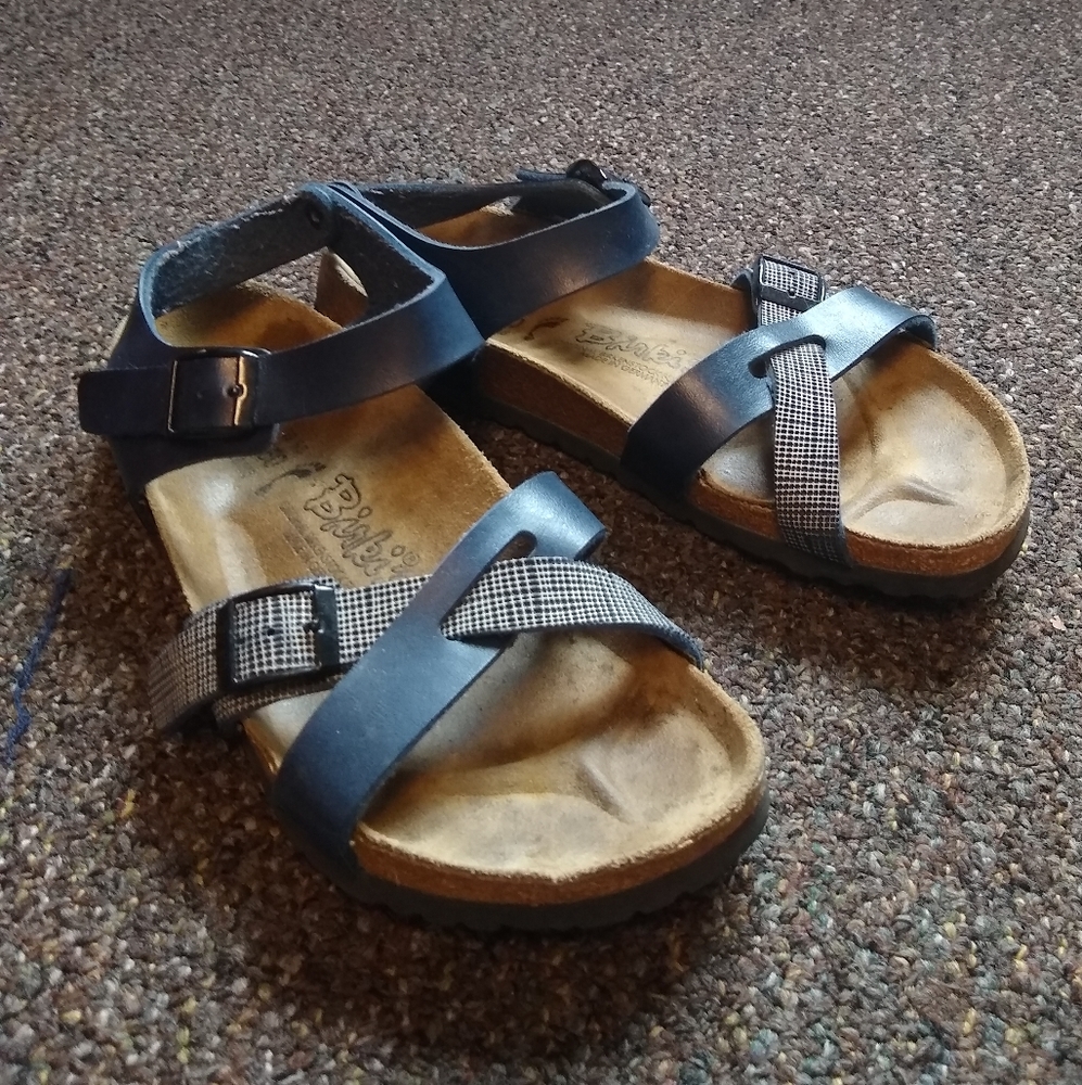 Blue Birkenstock sandals